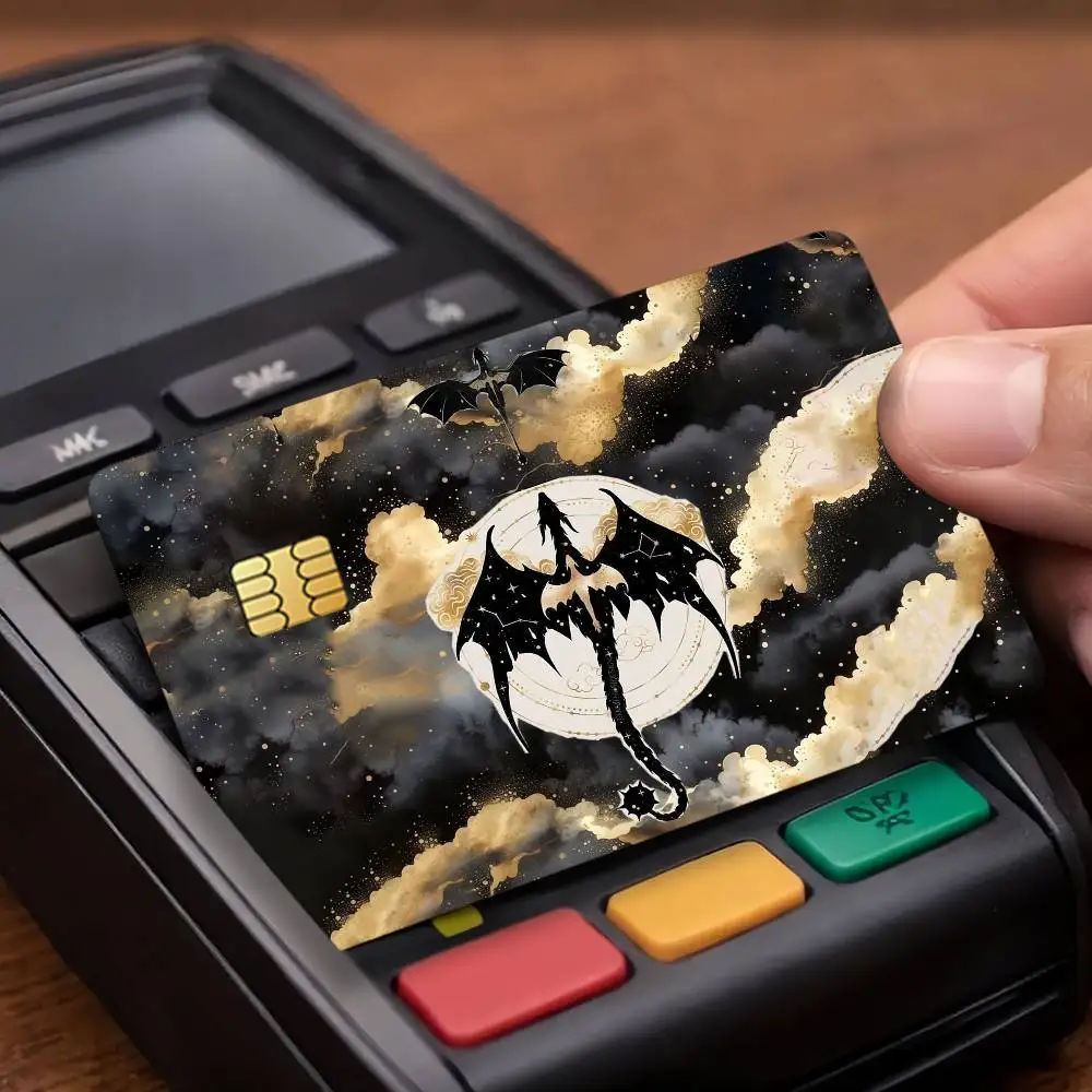 Fourth W-Wing Dragon Credit Decorative Card Stickers Suitable For Bank Cards Metro Transit Anti-scratch Gift 4PCS