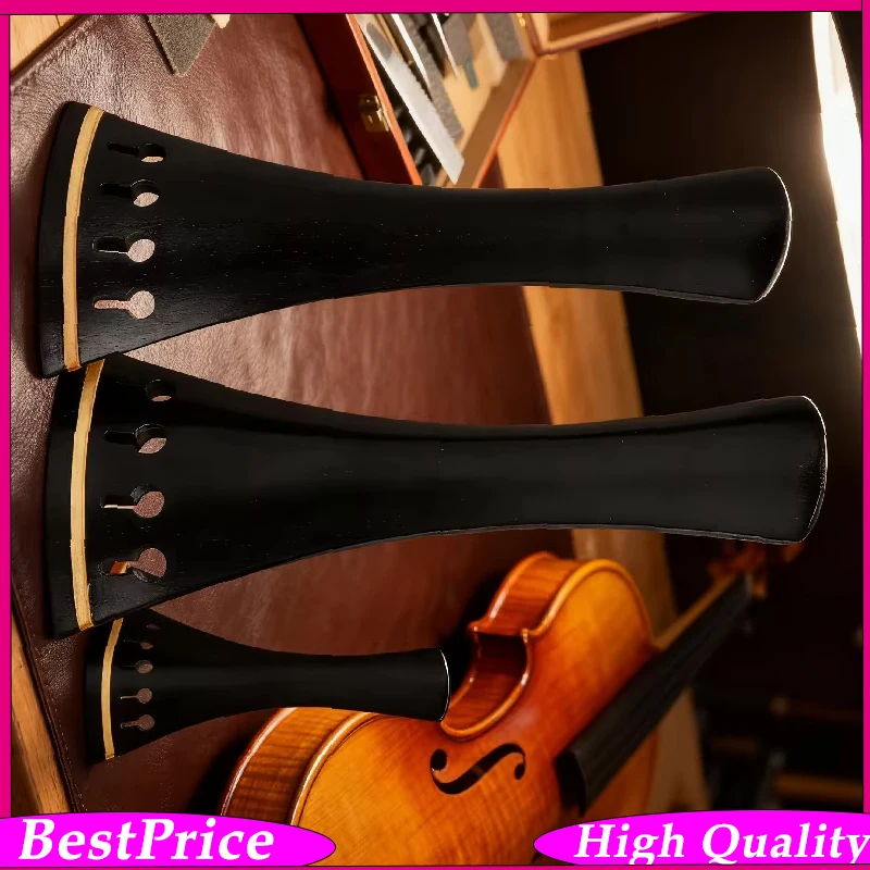 1/2 3/4 4/4 Violin Tailpiece Pull-String Plate Tailpiece Adjustable Tailgut Ebony Drawstring Board Violin Musical Parts