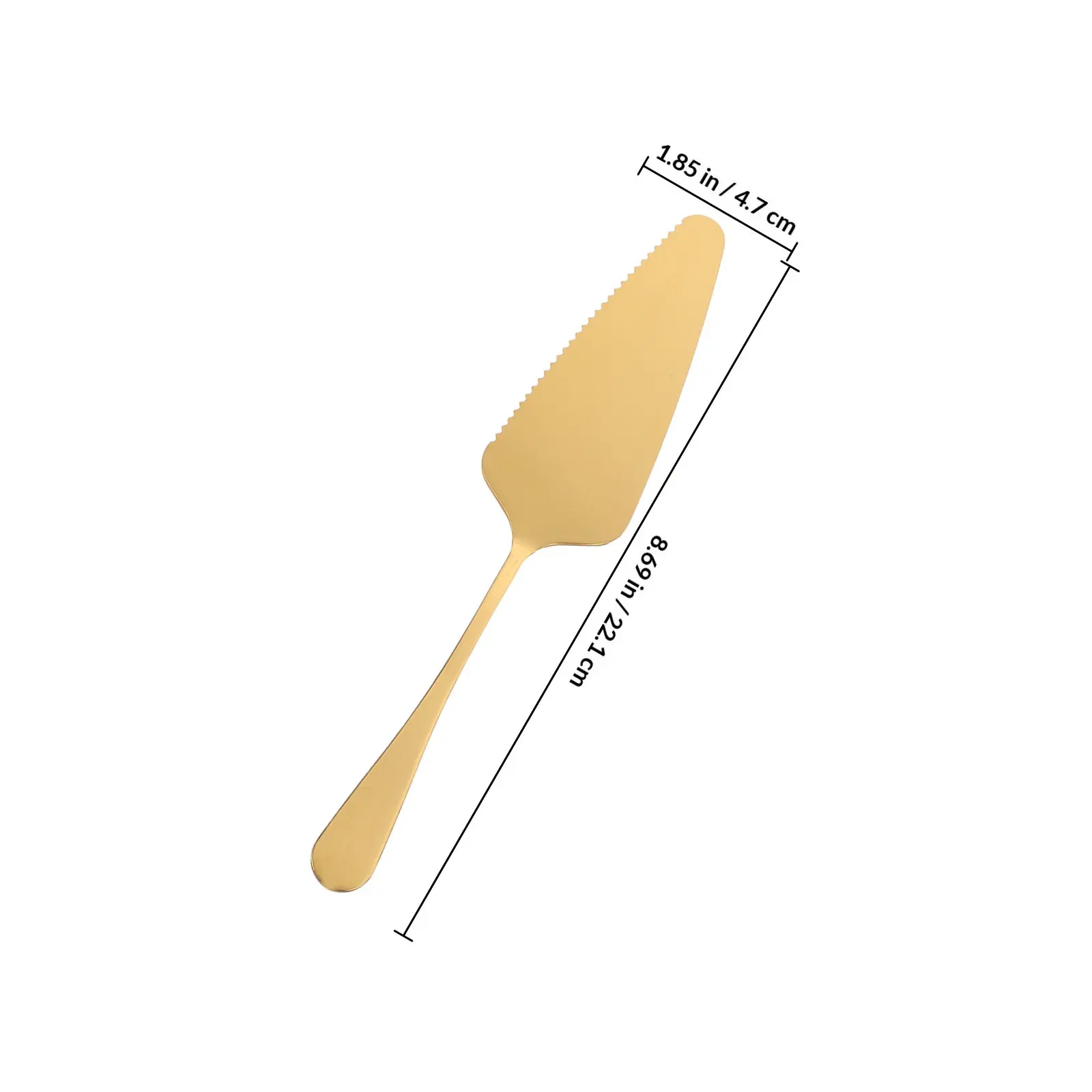 Stainless Steel Serrated Cake Server Gold Tone Pizza Cheese Spatula Easy Clean Baking Kitchen Utensil