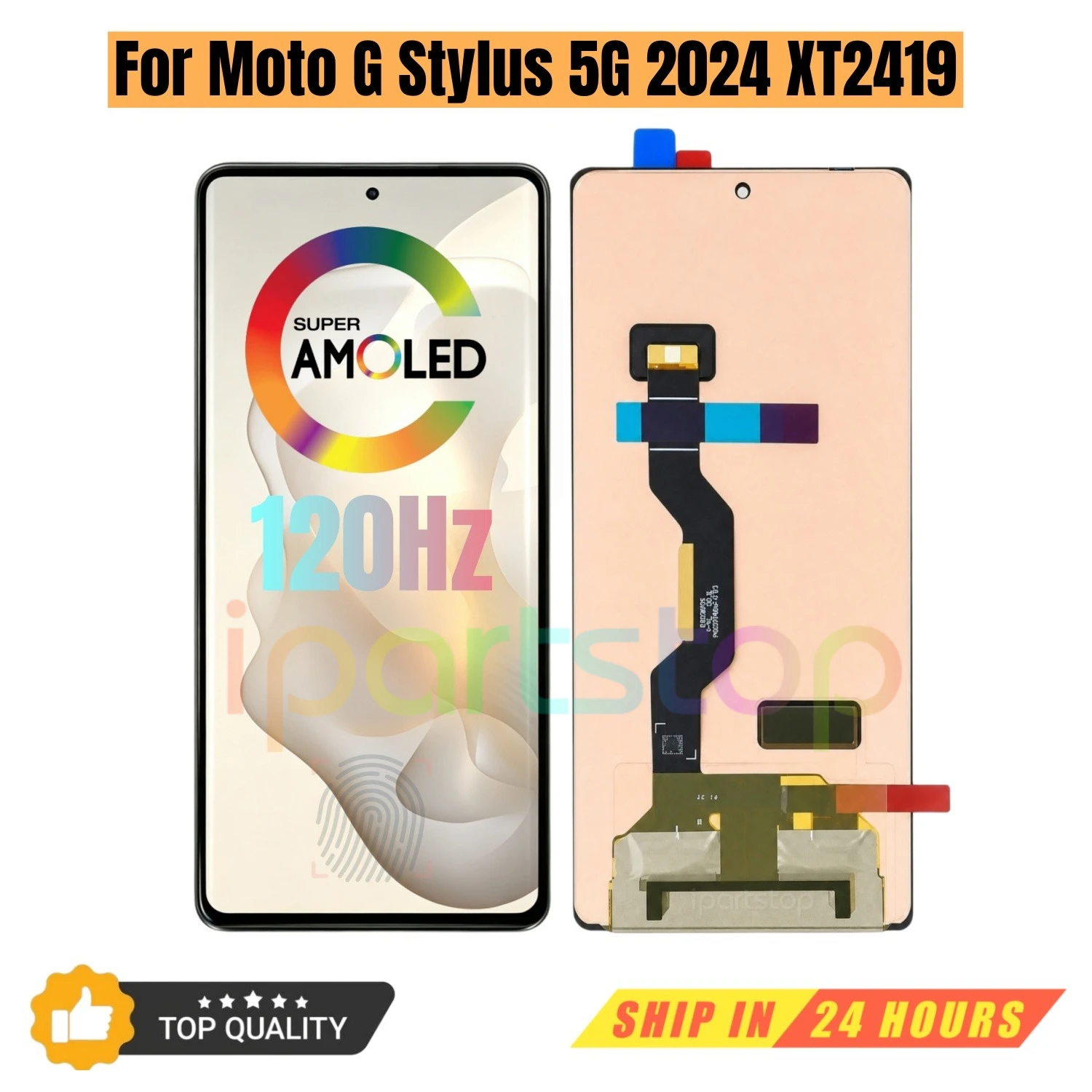 iParts Replacement Display for Moto G Stylus 5G 2024 XT2419-2 XT2419-1 XT2419 120Hz P-OLED Touch Screen Digitizer Assembly OEM