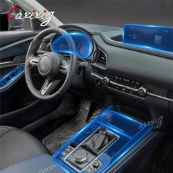 Car Interior Center Console Clear TPU Anti-scratch Repair Navigation Protective Film For Mazda CX30 2020 2021 Accessories