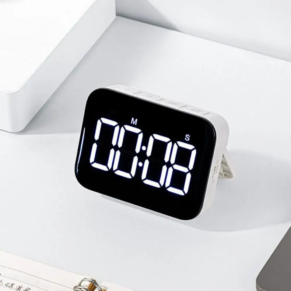 Students Timer Digital Timer Easy Read LED Display Adjustable Rechargeable Countdown Countup Timer Kitchen Cooking Baking Timers