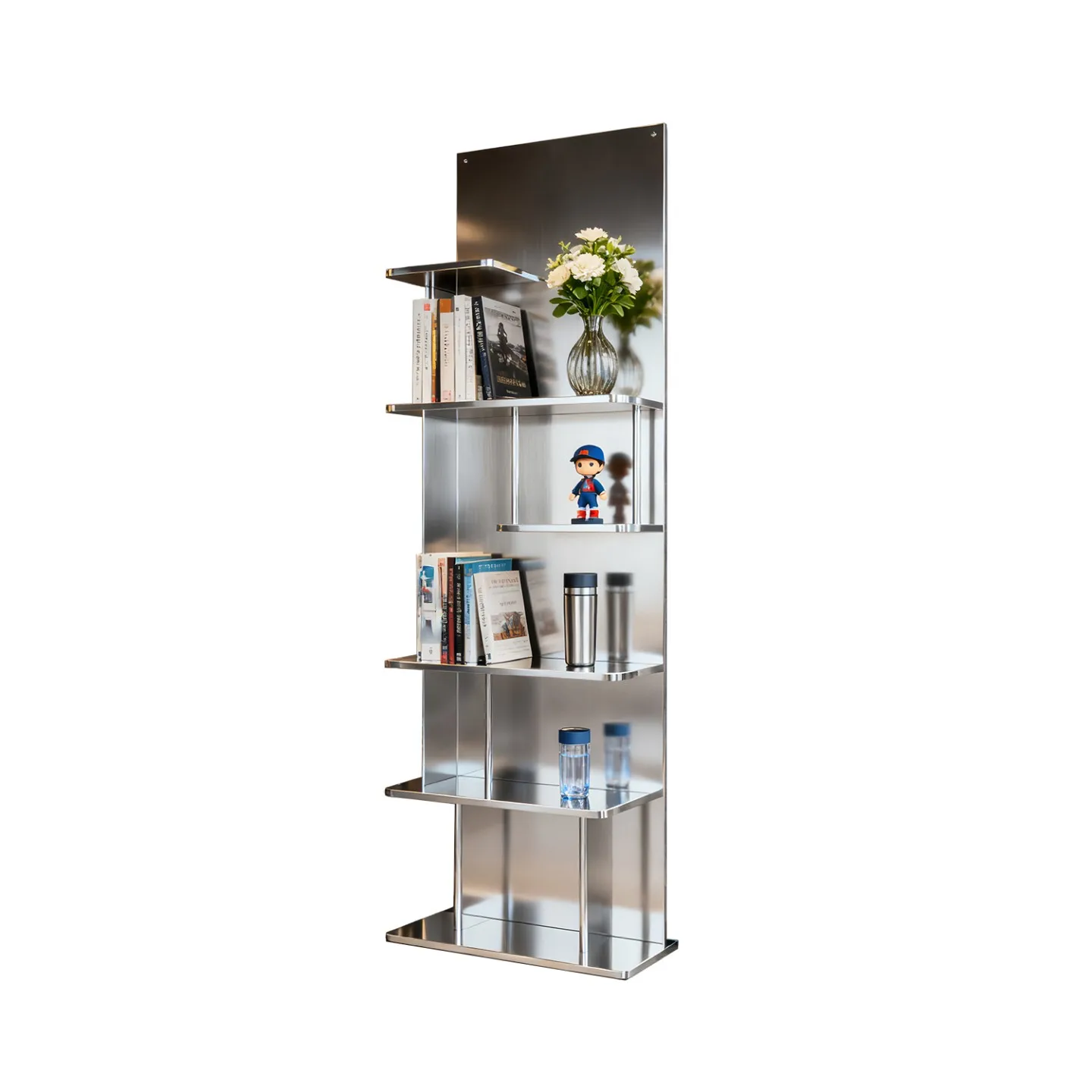

XL Floor-Standing Stainless Steel Storage Rack Commercial Exhibition Hall Shelf Storage Rack Simple Multi-Layer Storage Rack