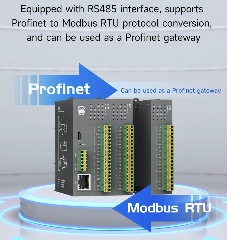M31-U Series Distributed Remote IO Module 6-PT100 Model Modbus RS485 RJ45 NEW Version CDEBYTE Support PNP NPN DIP