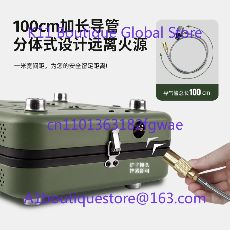 Camping Stove Outdoor Picnic Cassette Stove Folding Portable Double-headed Gas Picnic Hot Pot Windproof