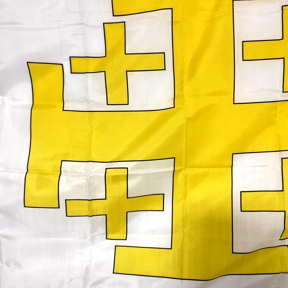 علم القدس المسيحي الصليب - لافتة بوليستر برمز Sepulchre 90 × 150 سم، ديكور معلق على الحائط ديني خارجي/داخلي #3