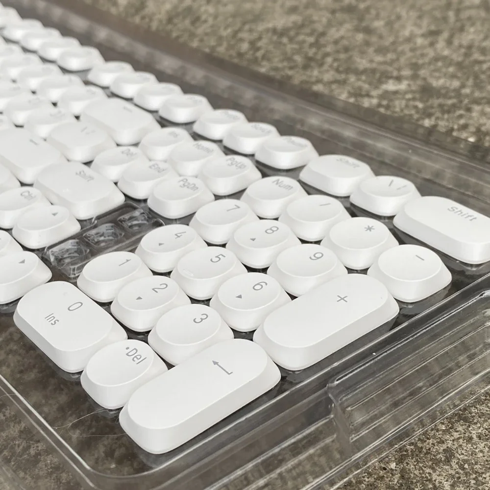 Low Profile Keycaps Custom Transparent Black White Artisan Keycaps for 104/87/100/75/82/96 Mechanical Keyboard Point Key Caps