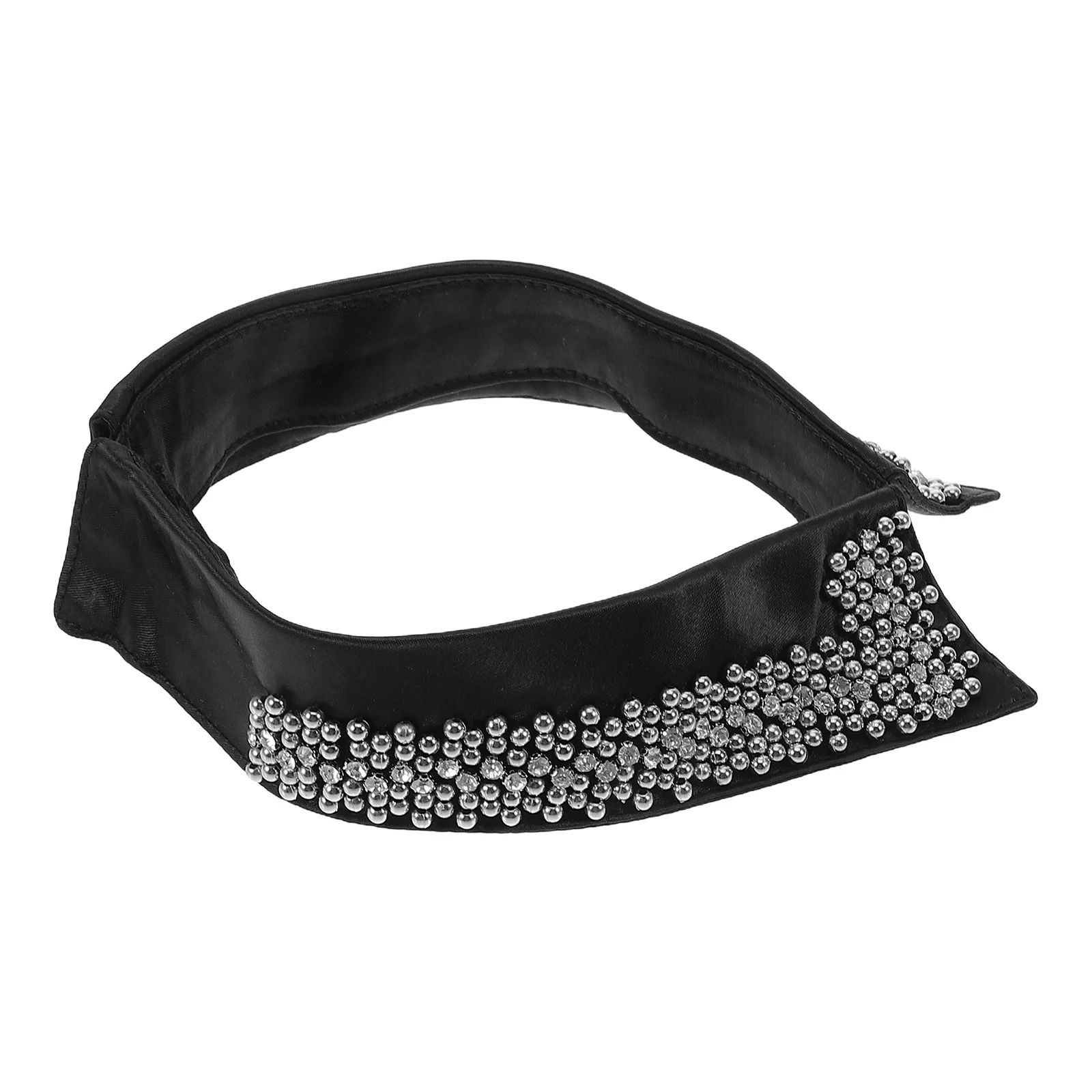 Elegant Black Beaded Faux Collar Detachable Blouse Necklace Stylish Accessory for Women Vintage Fashion Easy to Use