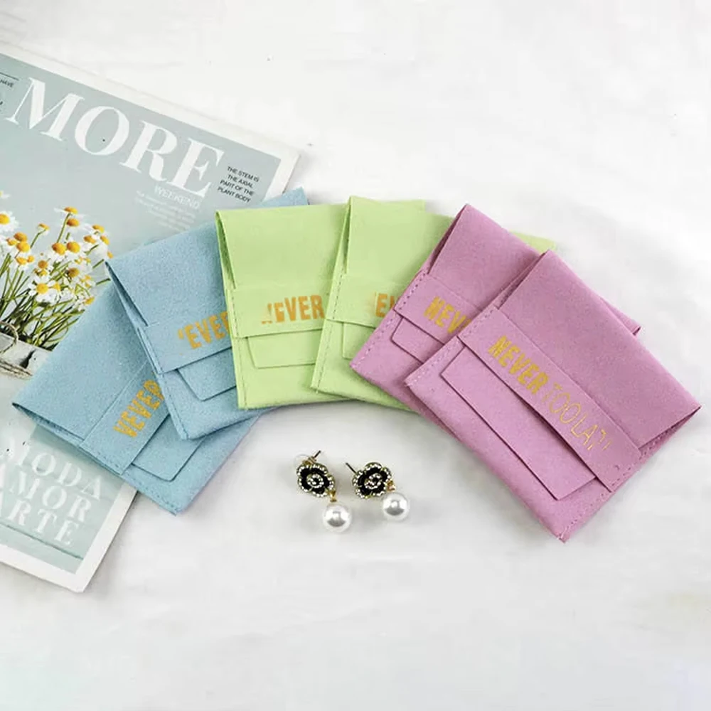 

Custom Logo Velvet Gift Jewelry Packaging Bags Jewellry Bracelet Earrings Necklace Watch Glasses Bag Microifber Envelope Pouch