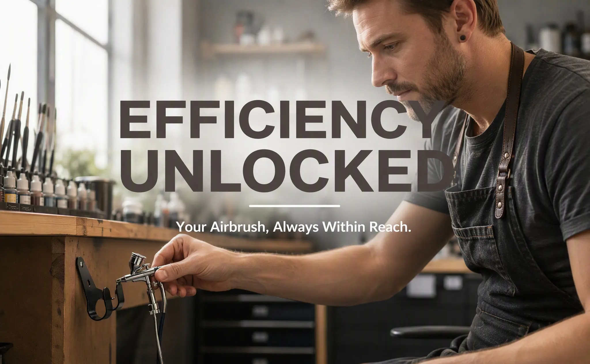 Automotive Airbrush Pen Holder Spray Airbrush Stand Stable Compact Dual Spray Pen Support Long-Lasting Garage Tool Organization