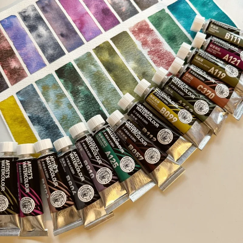 22-color Rubens Artist Grade Layered Watercolor Paint Subpackage 0.5/1/2ML Portable Watercolor Box Sketching Art Supplies