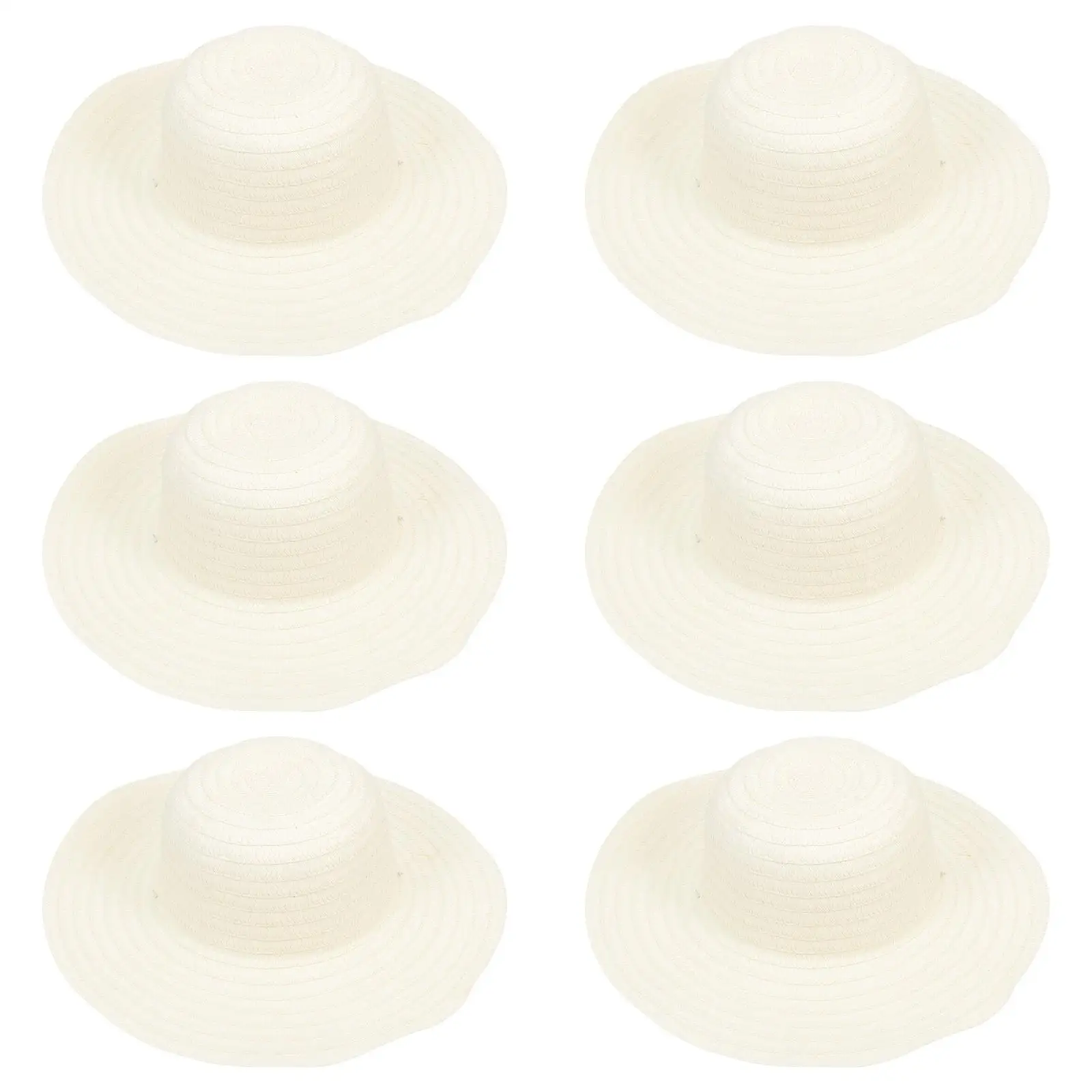 

6 Pcs Painted Blank Hat Toddler Hats Children Diy Kids Material Straw Parent-child