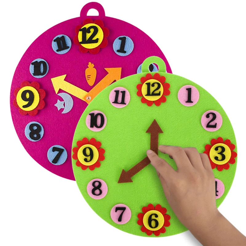 

Часы-головоломка, фетровое украшение на стену, цифровое познание времени, детский сад, Монтессори, головоломка для раннего образования, посылка, TMZ