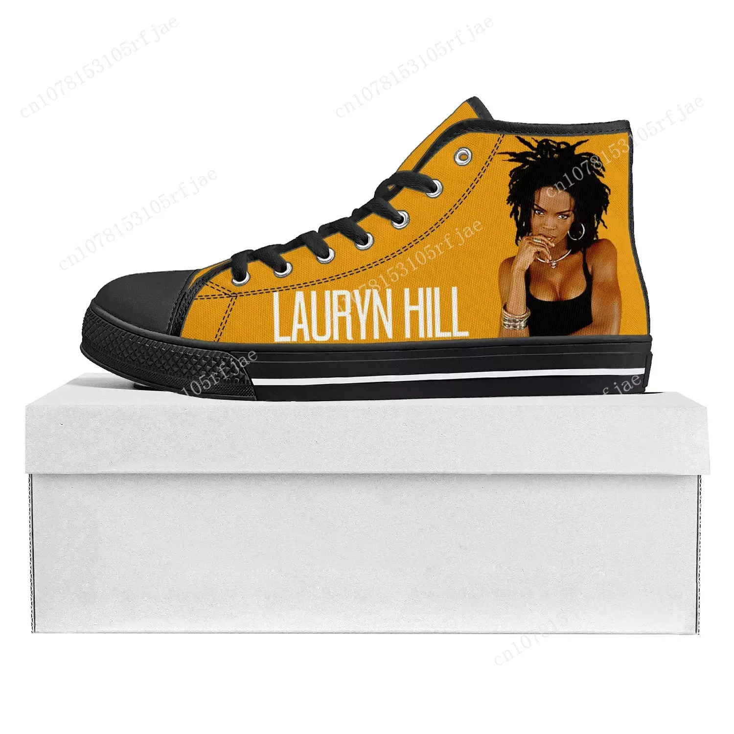 

Lauryn Hill Rapper Pop High Top High Quality Sneakers Mens Womens Teenager Canvas Sneaker Casual Couple Shoes Custom Shoe Black