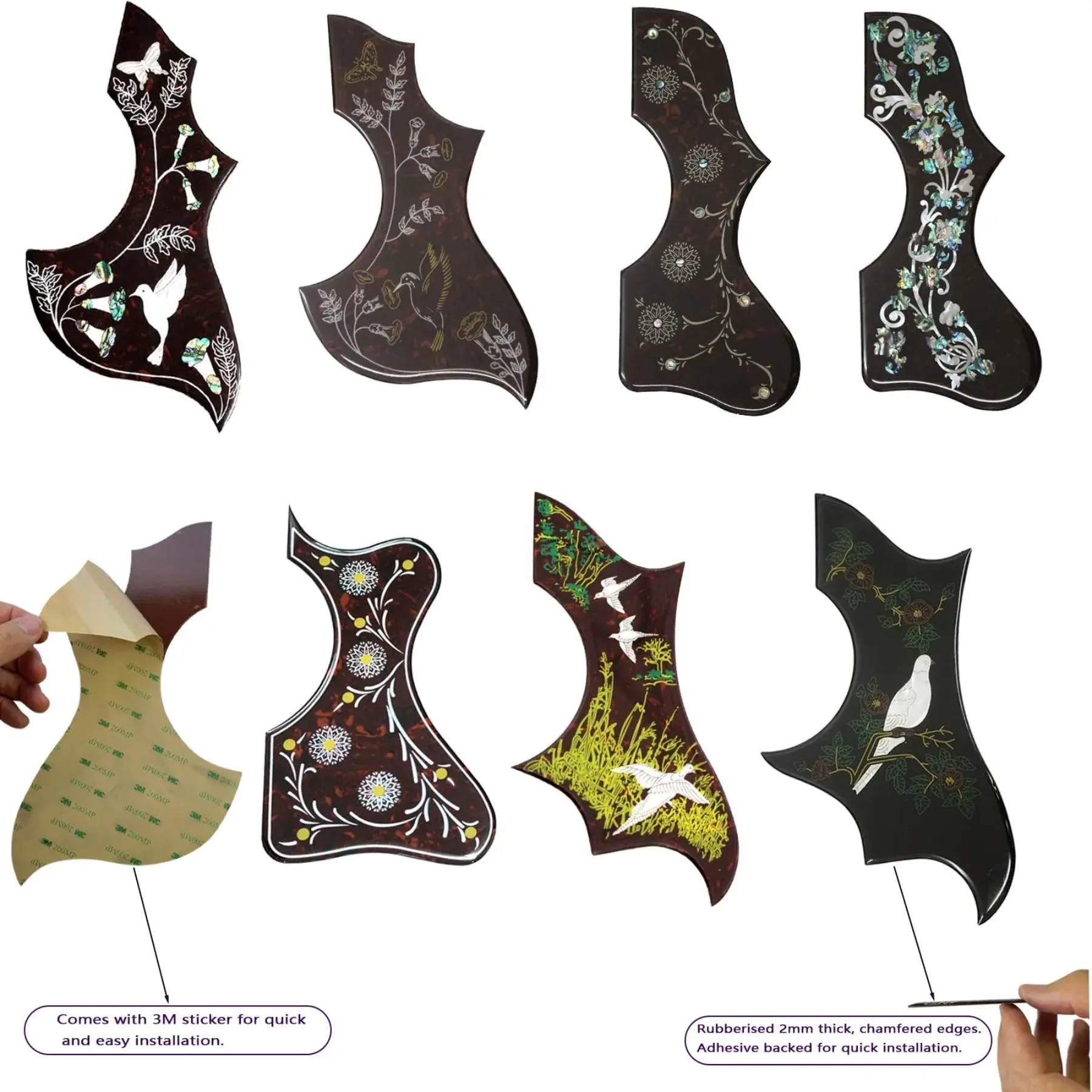 

Acoustic Guitar Pickguard One Pc 2mm 41" Hummingbird Mother of Pearl Inlay Flower for Acoustic Guitar Scratch Plate Parts