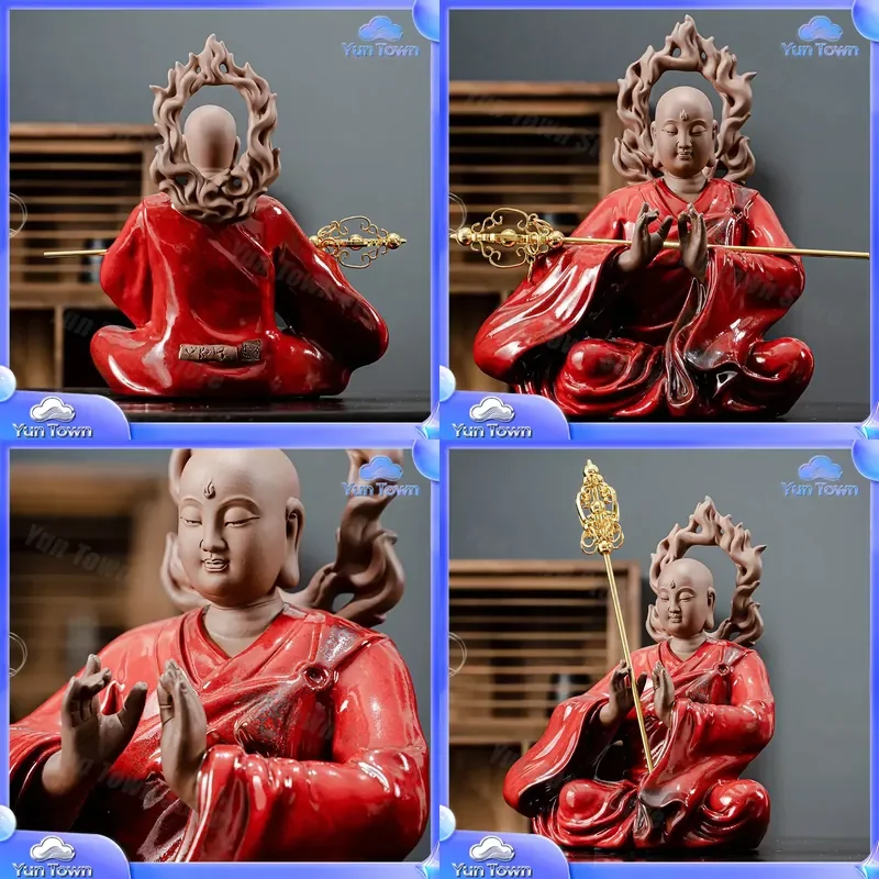 for Kizo King Buddha Statue for Home Decoration Ceramic Kizo King Bodhisattva Statue Chinese Buddha Ornament Living Room Town