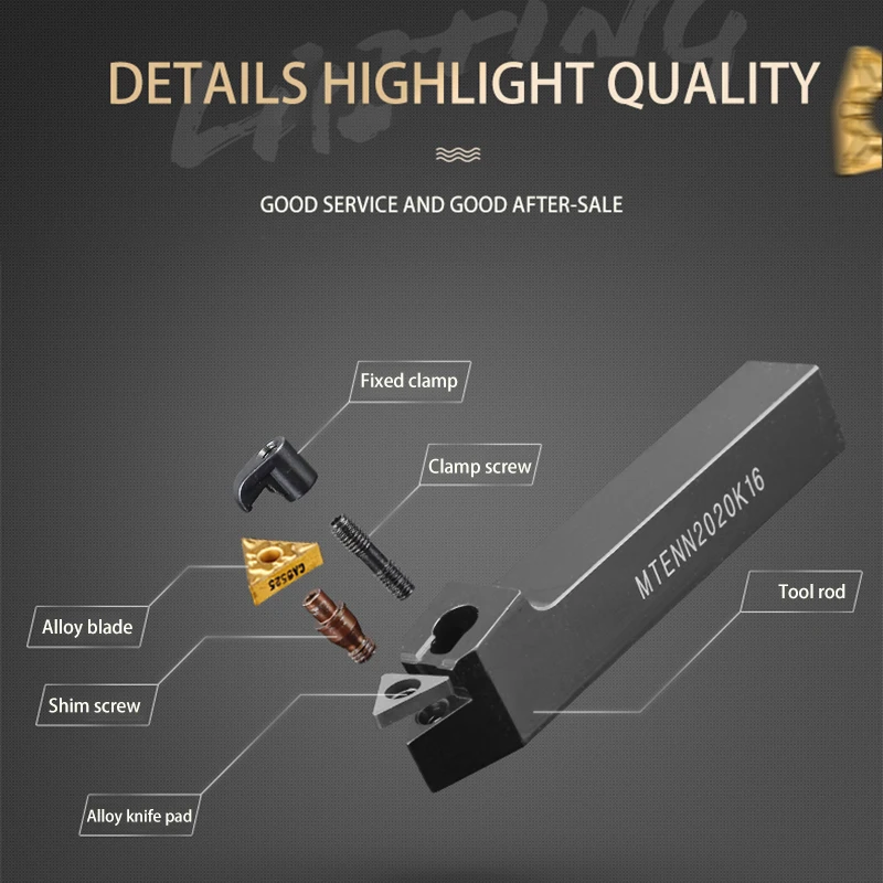 KaKarot External Turning Tool Holder MTENN1616H16 MTENN2020K16 MTENN2525M16 TNMG1604 Carbide Inserts Lathe Cutting Machine Tools