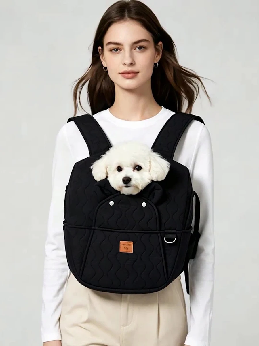 Quilted Soft Pet Chest Backpack Dual‑Wear Front & Back Portable Outdoor Walking Travel Carrier Bag For Small Dogs And Cats