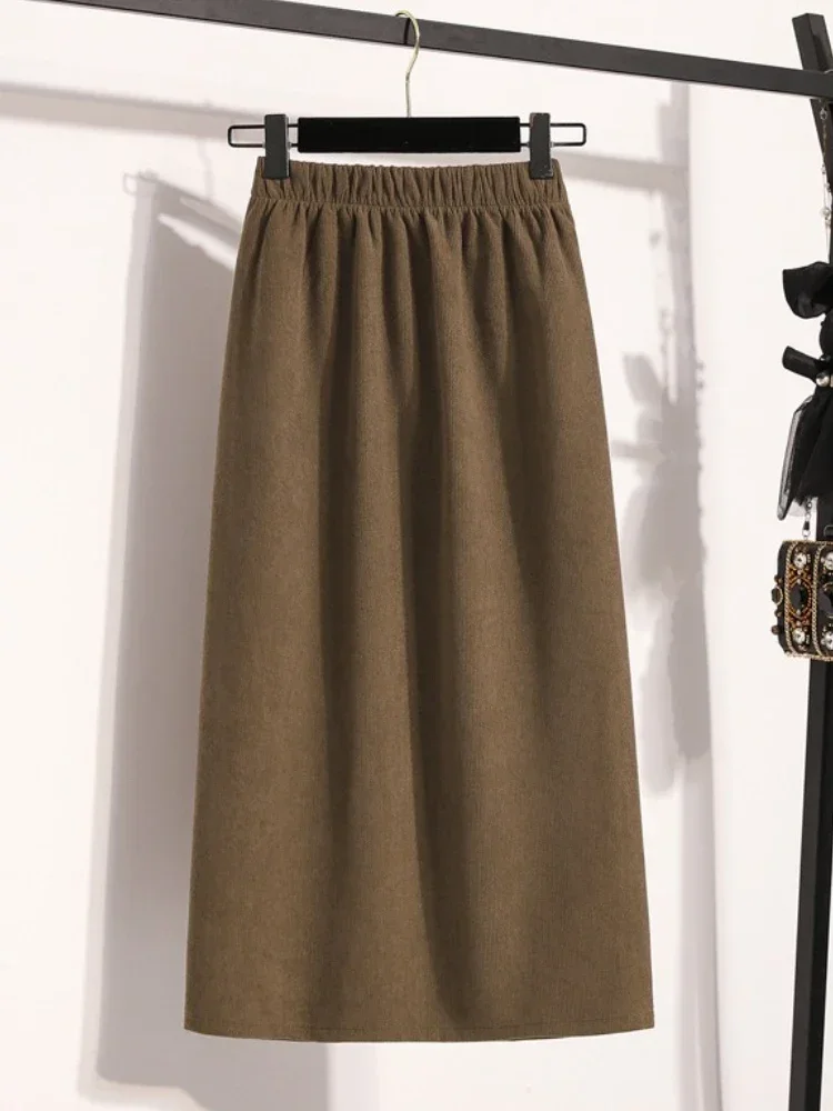 حجم كبير التنانير ميدي عالية الخصر ألف خط حجم كبير إخفاء اللحوم التخسيس الكمثرى شكل الجسم نصف الجسم تنورة تنوعا تنورة طويلة #2