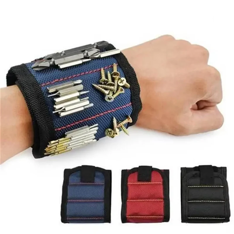 Magnetic Wristband Portable Tool Bag Electrician Wrist Tool Belt Screws Nails Drill Bits Holder Repair Tools