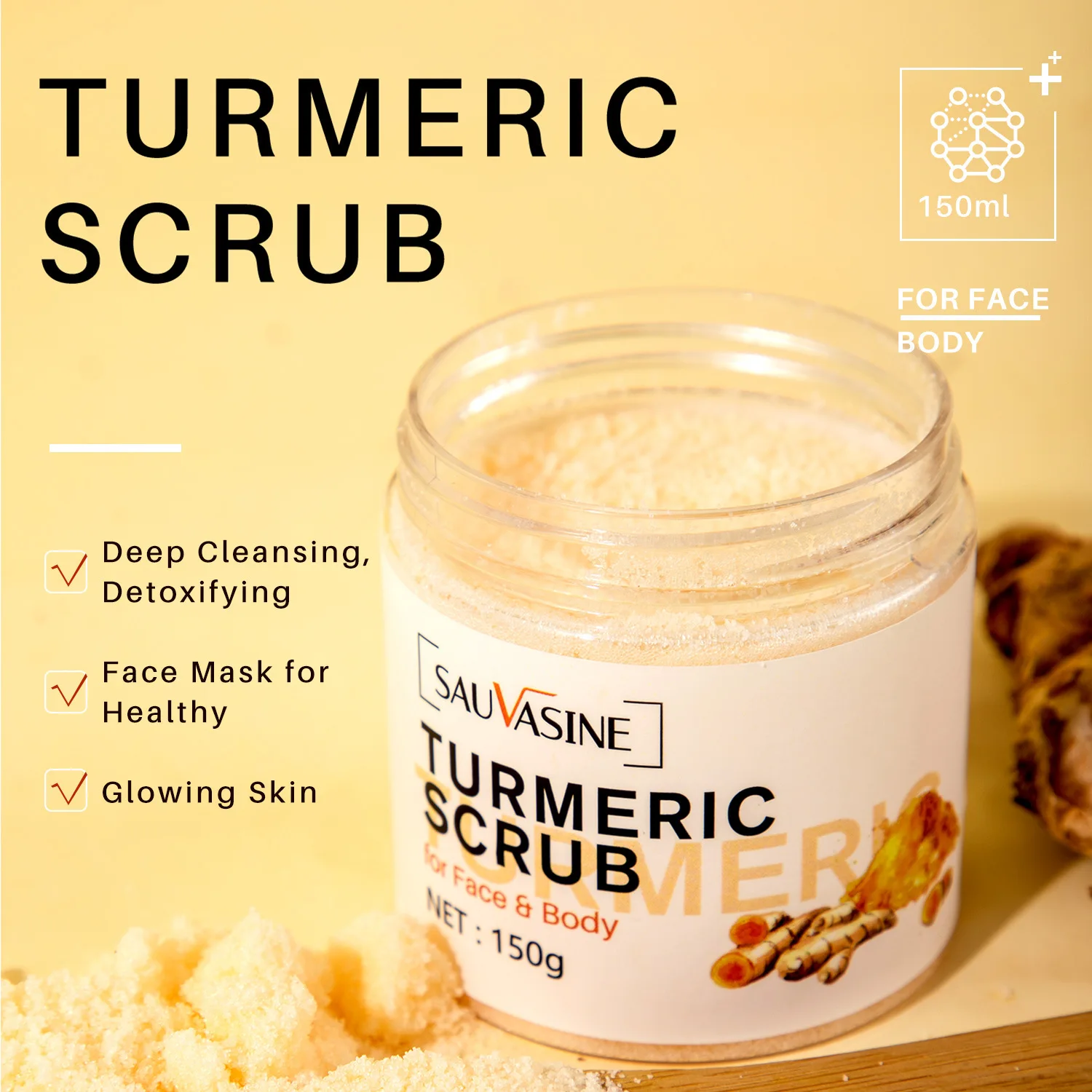 

Body Skin Care Deep Cleansing Anti-Aging Acne Exfoliating Glow Brightening Brightening Whitening Remove Dirt Turmeric Scrub