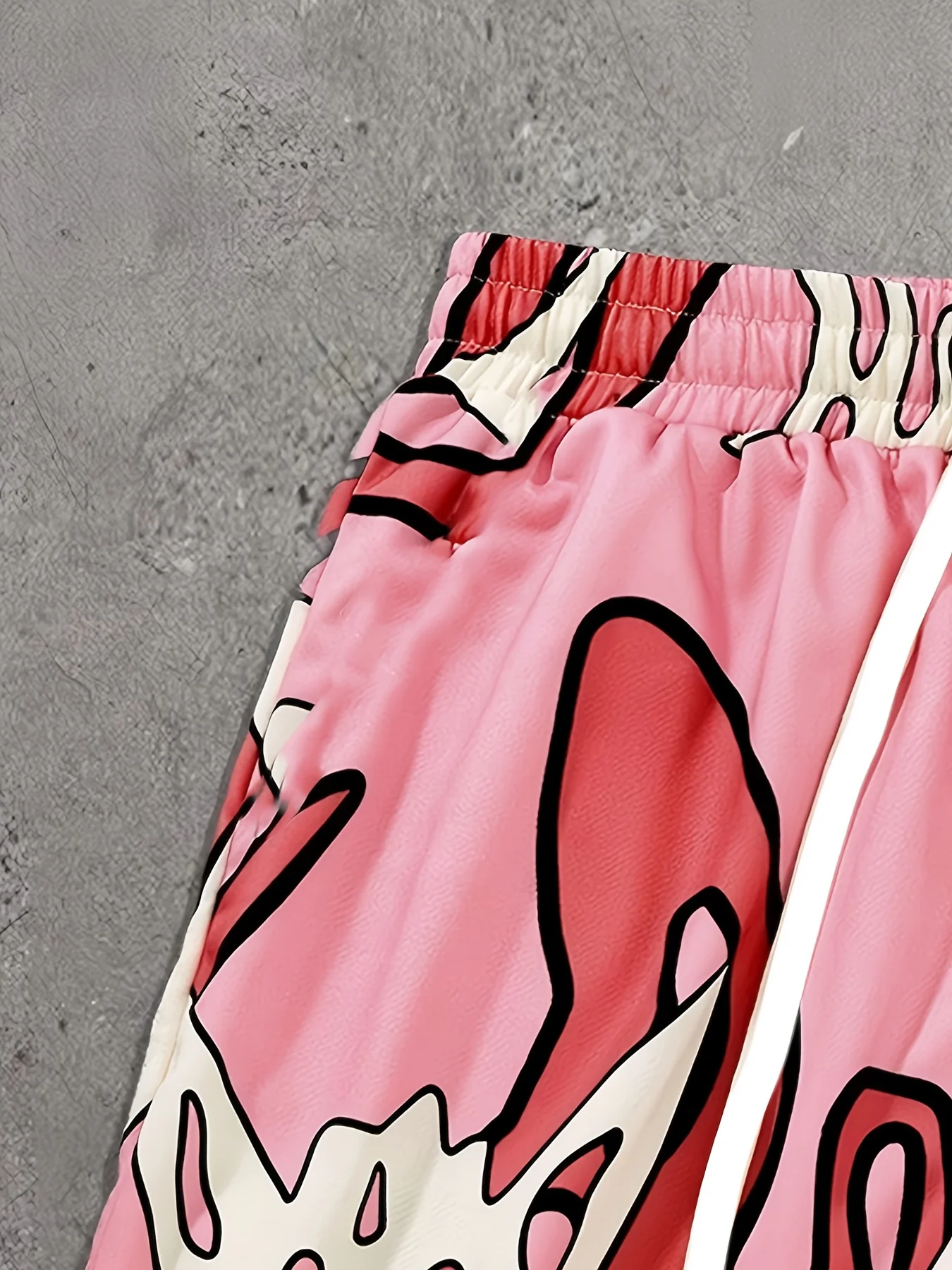 Sommer-Strandshorts für Herren, schnell trocknend, lindgrüner, abstrakter Camouflage-Grafikdruck, lässige Boardshorts mit Kordelzug und Taschen – Detail 10