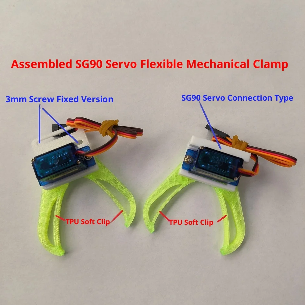 Robotic Arm TPU Flexible Gripper SG90 Robotic Hand Gripper Robot Claw 3D Printing DIY Science and Technology Innovation