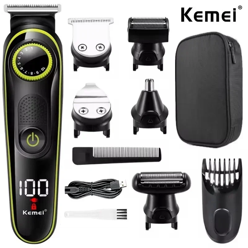 Tondeuse Kemei KM-696 Multifunctionele trimmer voor mannen Elektrisch scheerapparaat voor herenscheermes Neus 5-in-1 professionele trimmer