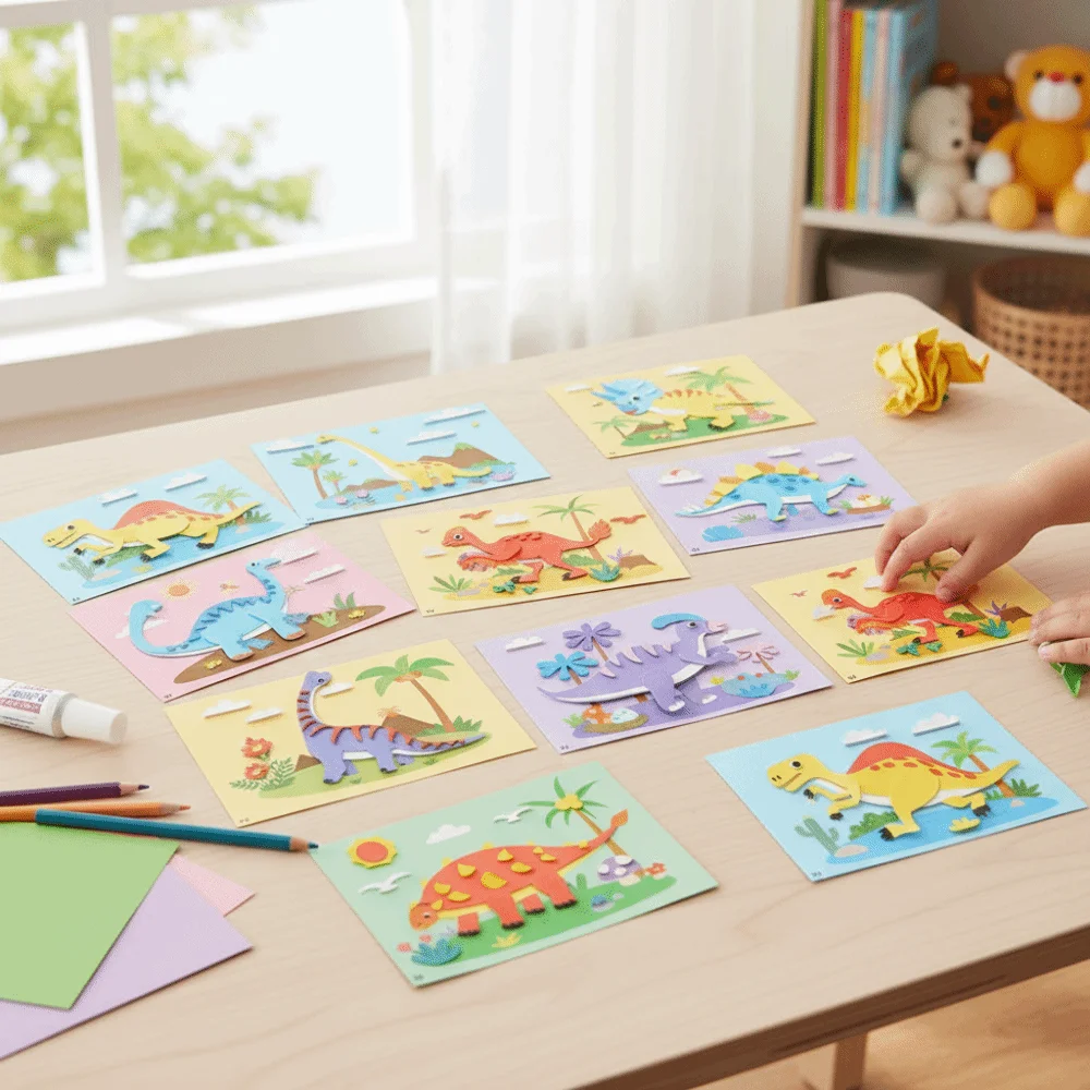 الحرف اليدوية الكرتون إيفا رغوة ملصق قابلة لإعادة الاستخدام 3D DIY الفن الحرفية أطقم أنشطة ألعاب رياض الأطفال مضحك #4