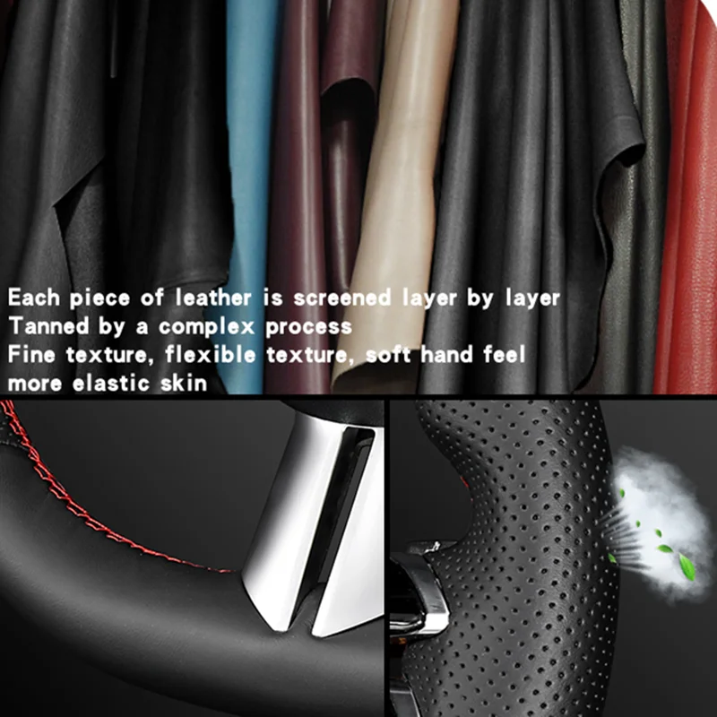 Custom Car Steering Wheel Cover 100% Fit For Toyota Highlander 2014 2015 2016 2017-2019 Auto Interior Accessories Steering Wrap