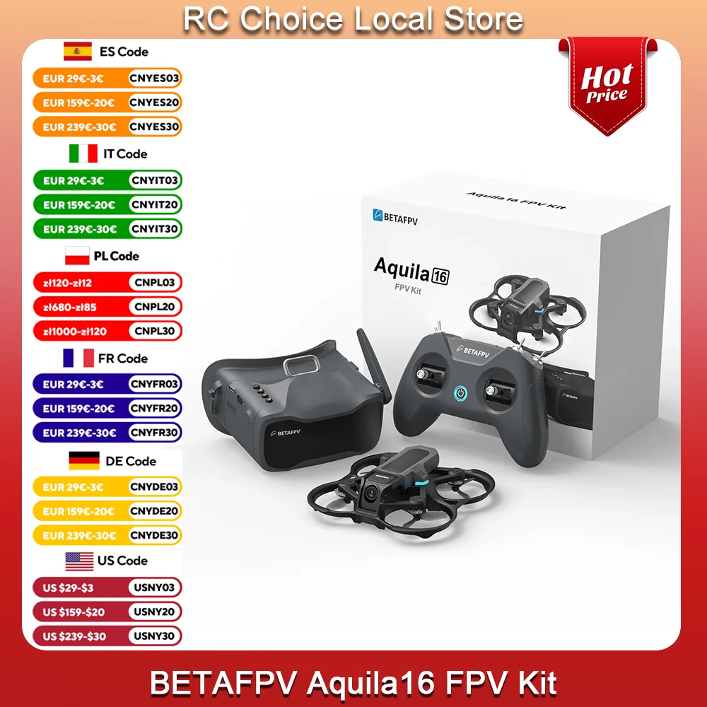 

BETAFPV Aquila16 FPV Kit Brushless Racing Drone Professional Quadcopter Indoor Outdoor Camera Drone