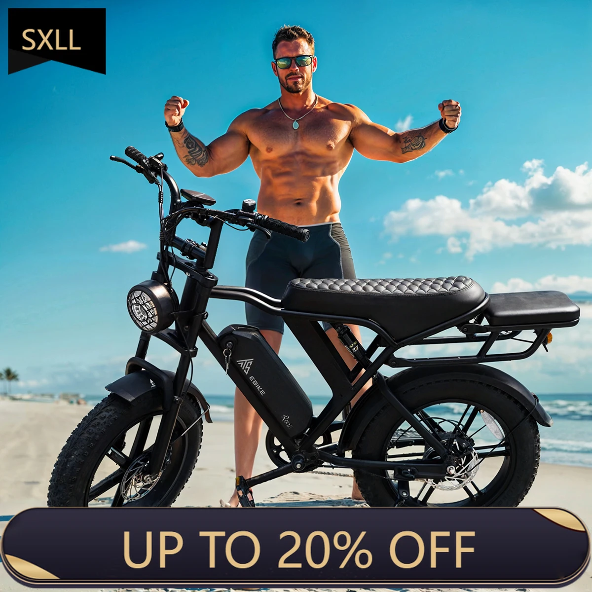 

SXLL 20 inch * 4.0 1500 watt electric bicycle with rear wheel hub motor 48v moped type fat tire bicycle power supply 15ah lithiu