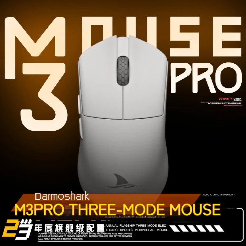 Darmoshark M3pro Lightweight Mouse Paw3395 Sensor E-Sports Game Three Mode Bluetooth Wireless Middle Large Hand Symmetry Mouses