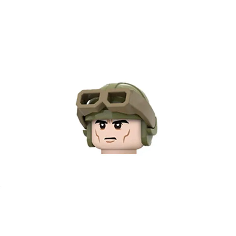 WW2 German US Soviet Soldier Figure Helmet  Military Building Block  Printed Camouflage Hat Accessories Brick Gift Toy Kids J055