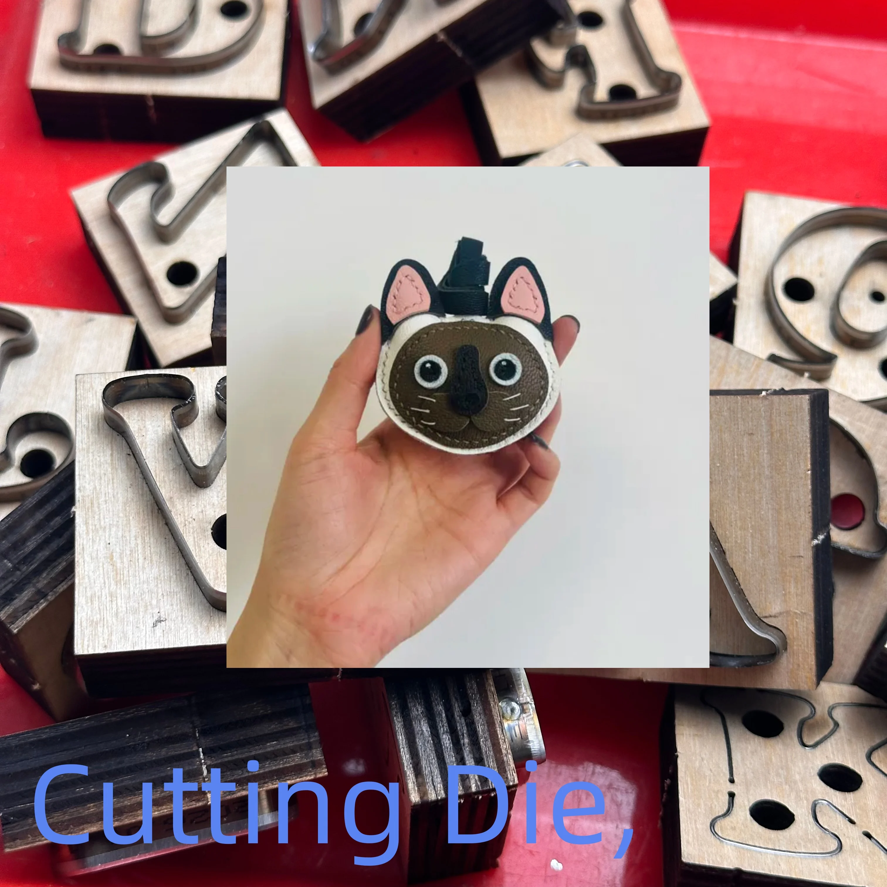 Siamese Cat Leather Cutting Die, Goatskin Keychain & Bag Pendant Craft Cutting Mold