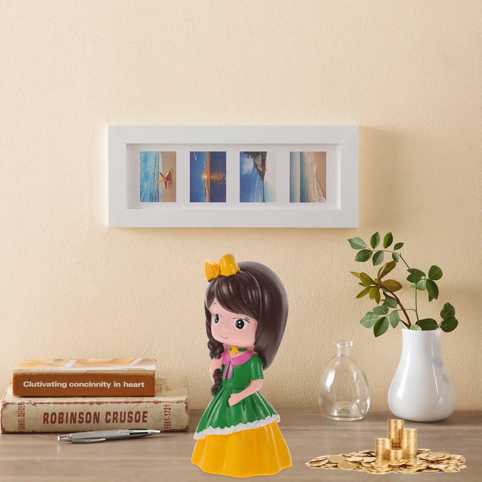 

Princess Piggy Bank Cartoon Princess Shaped Money Box Adorable Coin Saving Jar Kids Money Bank Desktop Decoration Birthday Gift