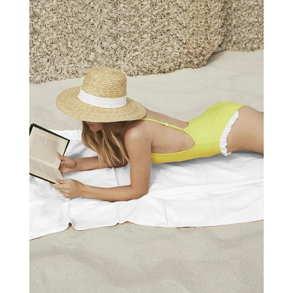 1pc Beach Towel Pure White Towels for Beach, Bath, Pool, Gym, Yoga-Lightweight, Quick Dry Oversized Beach Towel view 3
