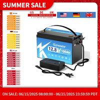 New 12V 100Ah Lithium Iron Phosphate Battery Upgraded BMS 6000 Cycles For RV Campers Golf Cart Off-Road Off-Grid Solar Wind