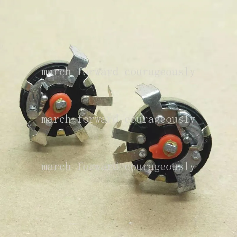 10pcs RV17 inverted foot B50K inward-bent single-link 5-pin potentiometer, handle 20mm, with switch for tuning and speed control