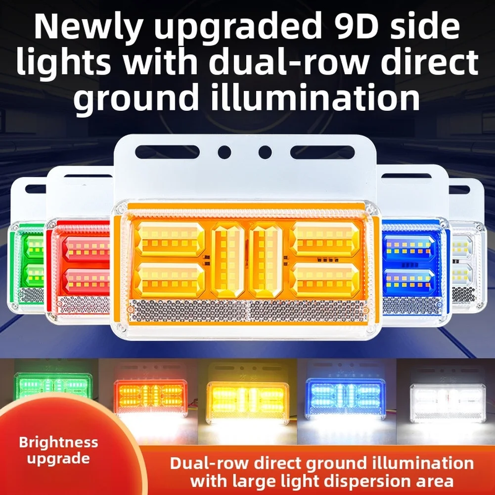 For Truck For Trailer Waterproof Signal 24V LED Side Marker Night Visibility White,Yellow,Blue,Red,Green Trailer Light