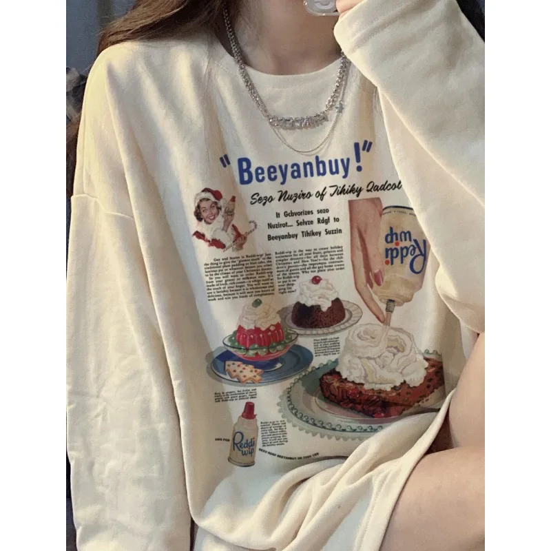 قميص بسيط وكاجوال لطيف سريع الجفاف بأكمام طويلة، تي شيرت خريفي مريح، طباعة ثلاثية الأبعاد #1