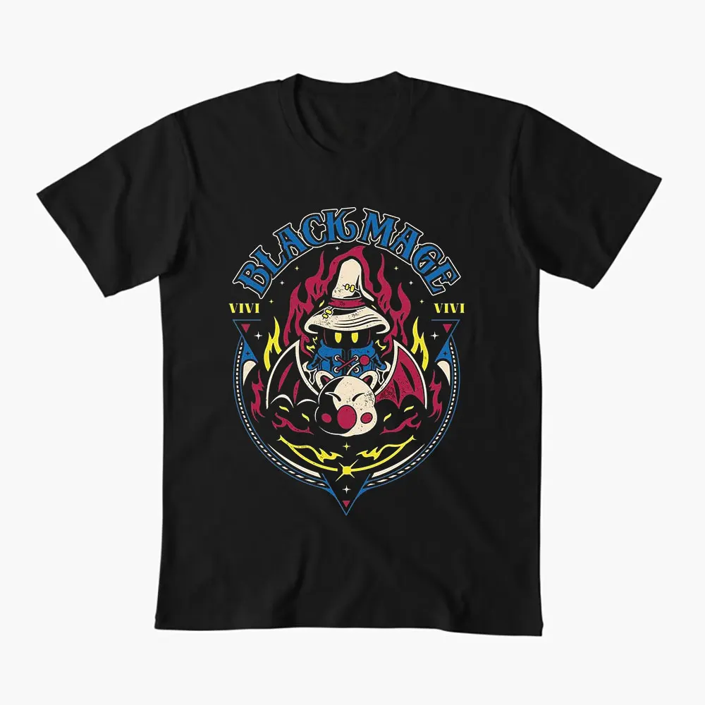 

Black Mage Kupo Final Fantasy Vivi Video game Gift T shirt for RPG gamer 100% cotton Short Sleeve Graphic Clothes All size tops