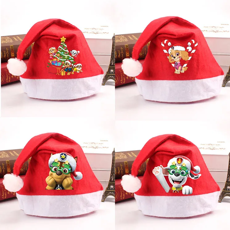 Paw Patrol Christmas Hats Skye Chase Adult Child Accessories Cartoon Anime Graphic Print Caps Holiday Party Decorations Gifts