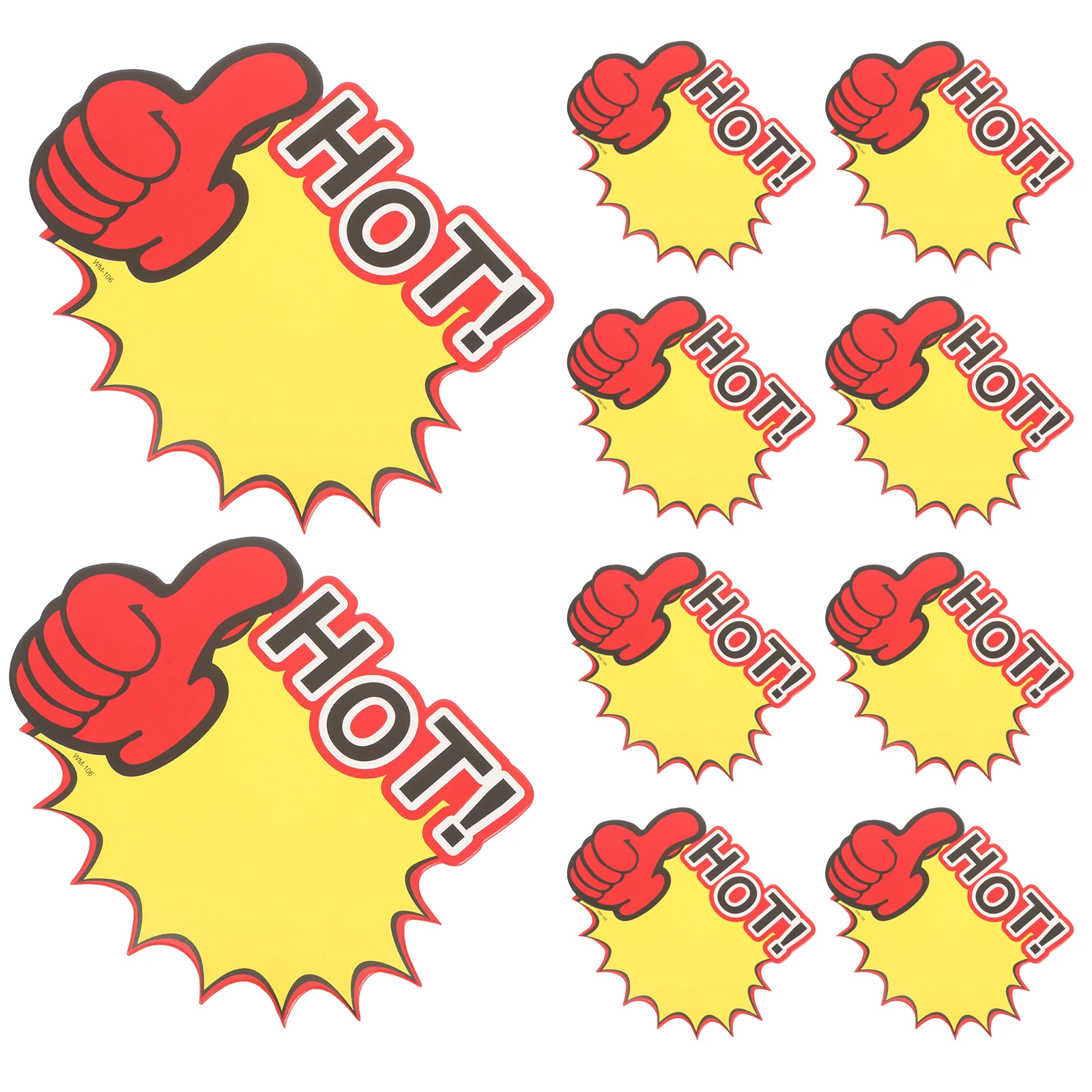 

100 Pcs Price Tag Blank Sale Signs Stickers 230g White Card Retail Fluorescent Star Shaped Material Small Business