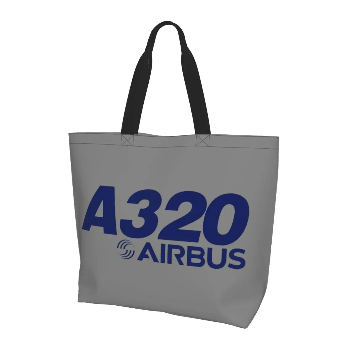 حقيبة تسوق بشعار Airbus A320، حقيبة كتف من القماش ذات سعة كبيرة، حقيبة يد للمتسوقين والبقالة للنساء