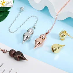 Gold Color Detachable Metal Pendulums Spiritual Copper Pendant Pendulum for Divination Dowsing Witchcraft Wicca Pendulos H492