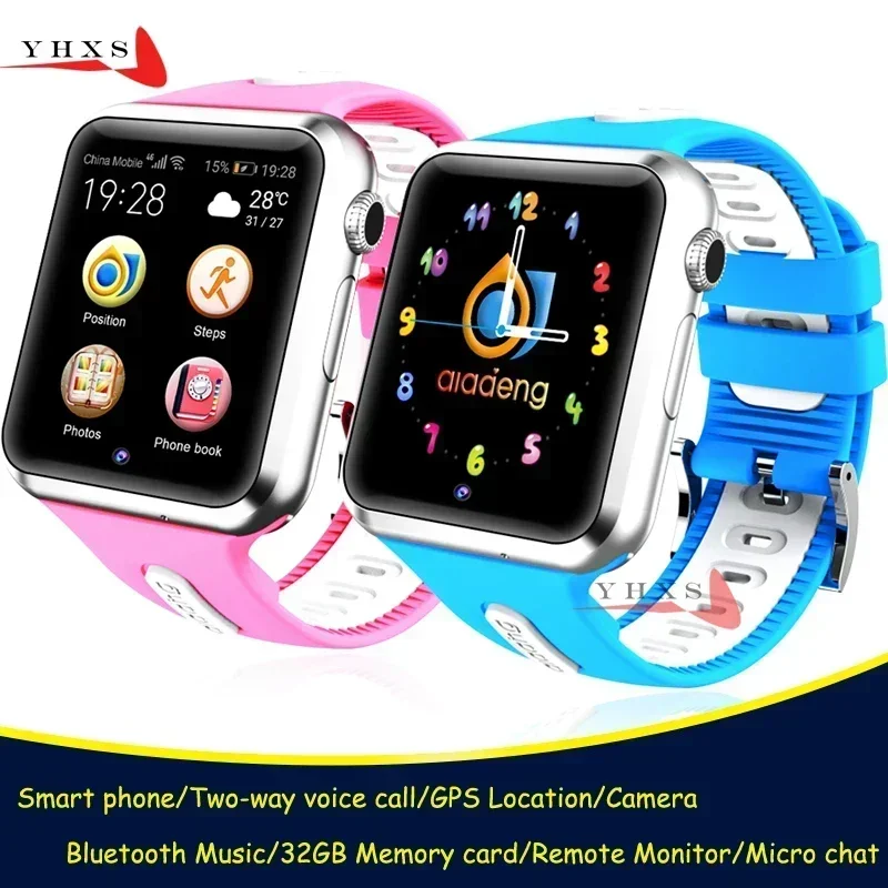 Reloj inteligente GPS Tracer ubicación Bluetooth con cámara podómetro Monitor remoto pantalla táctil teléfono reloj de pulsera para niños estudiantes