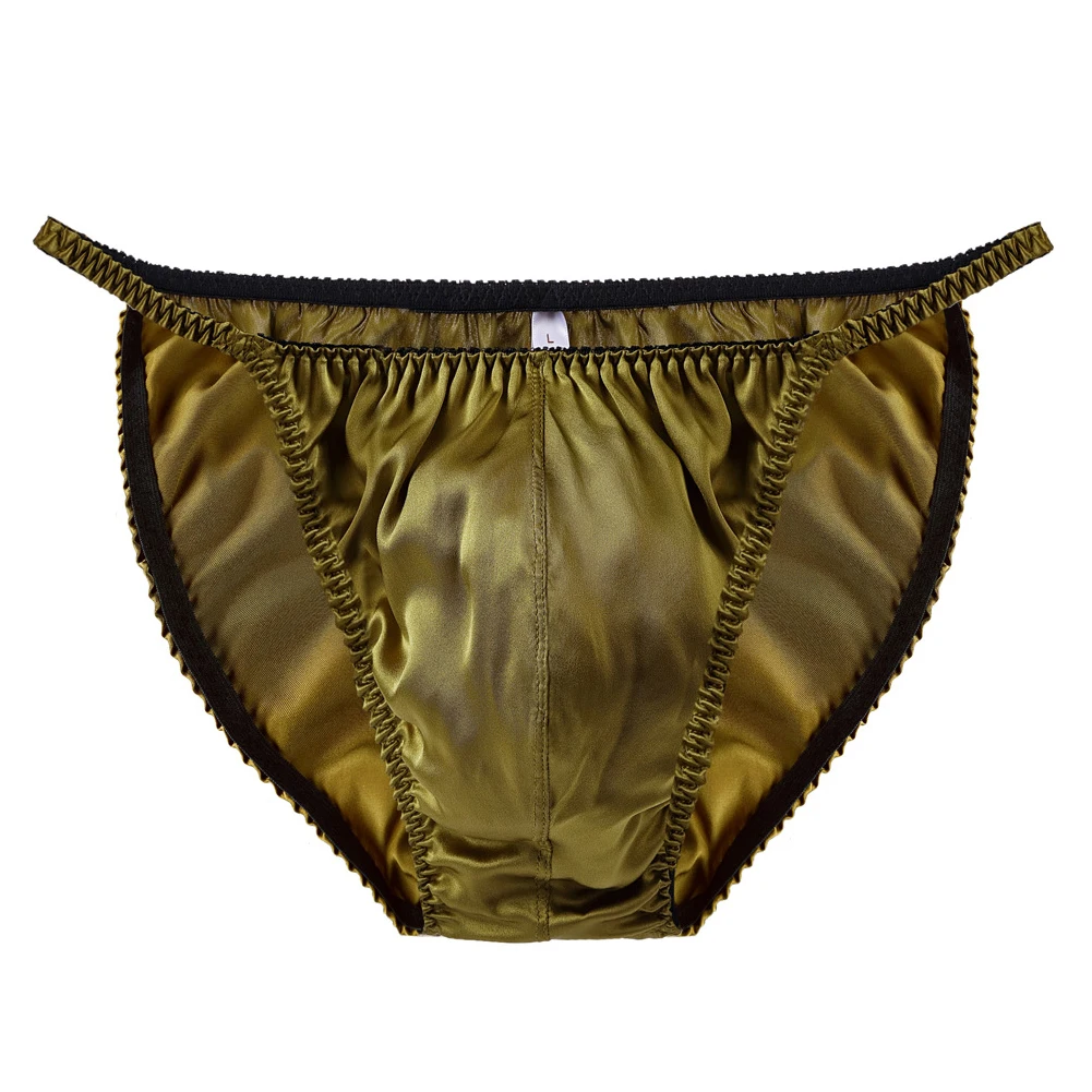 

Hot Sale New Fashion Men Briefs Thongs Bikini Breathable Lingerie M-2XL M-XXL Pure Silk Solid Color Underpants