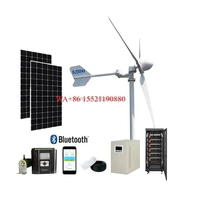 WMWMNU 1kW to 10kW Horizontal Wind Turbine Generator 24V 48V 96V 120V 240V 380V Complete System for Home Industrial Use