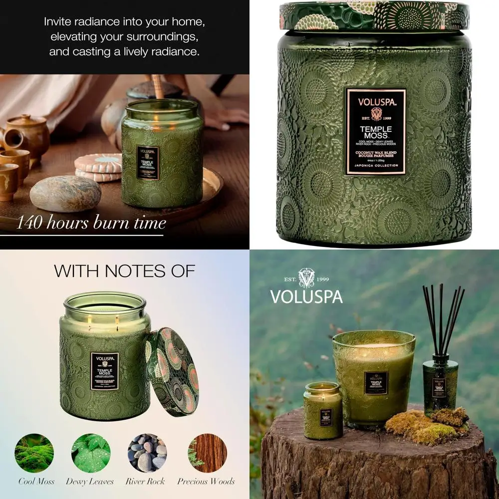 

Coconut Wax Scented Candle, 44 oz, 140-Hour Burn, Handmade USA Luxe Jar